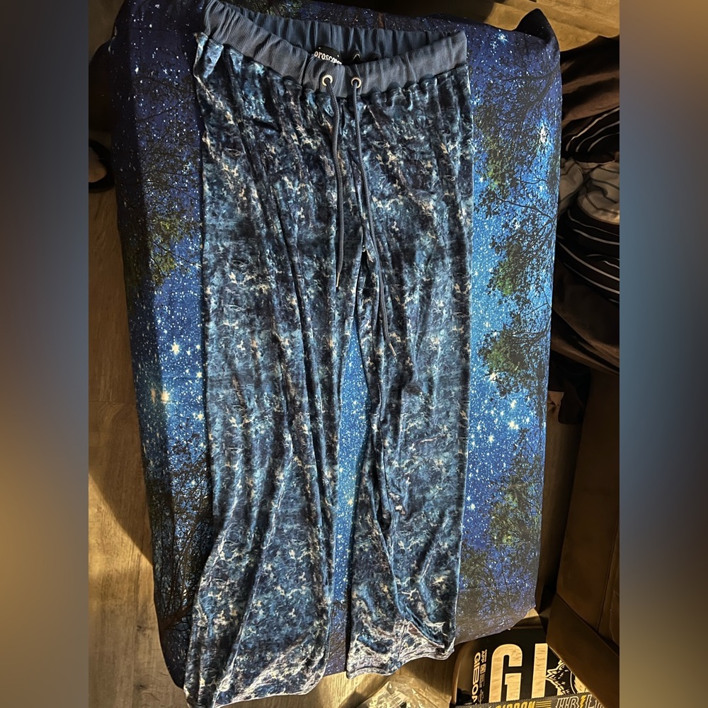 NWT Dolls Kill x HOROSCOPEZ Love For Libra Velour Track Velvet Pants Size M